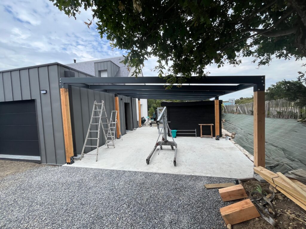 créa'cier conception et pose carport acier bois sur mesure vannes morbihan 5