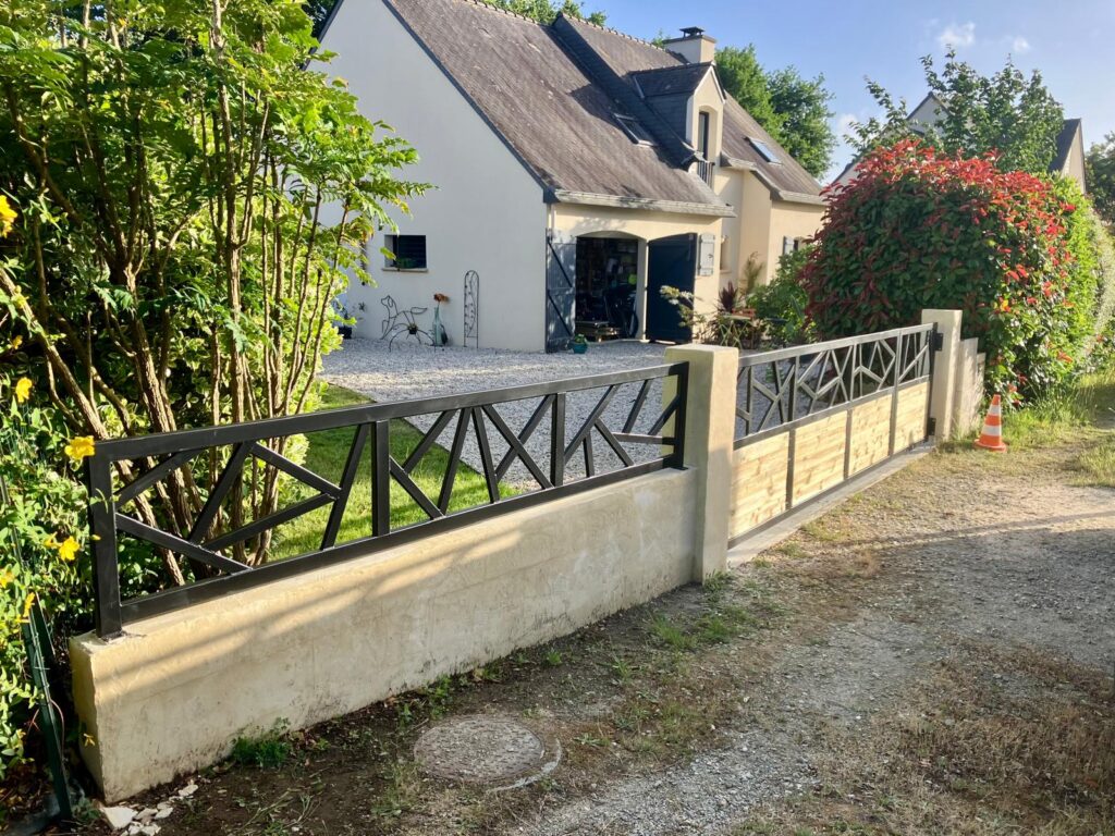 créa'cier portail sur mesure en acier bois